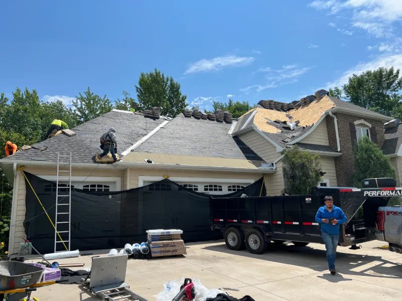 Gutter installation and roofing project